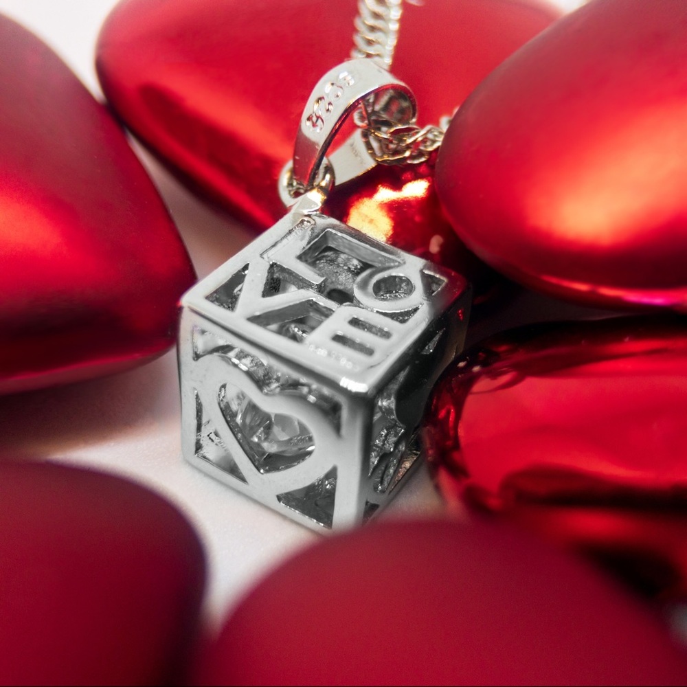 Microcube Love Necklace - Super Delicate with CZ